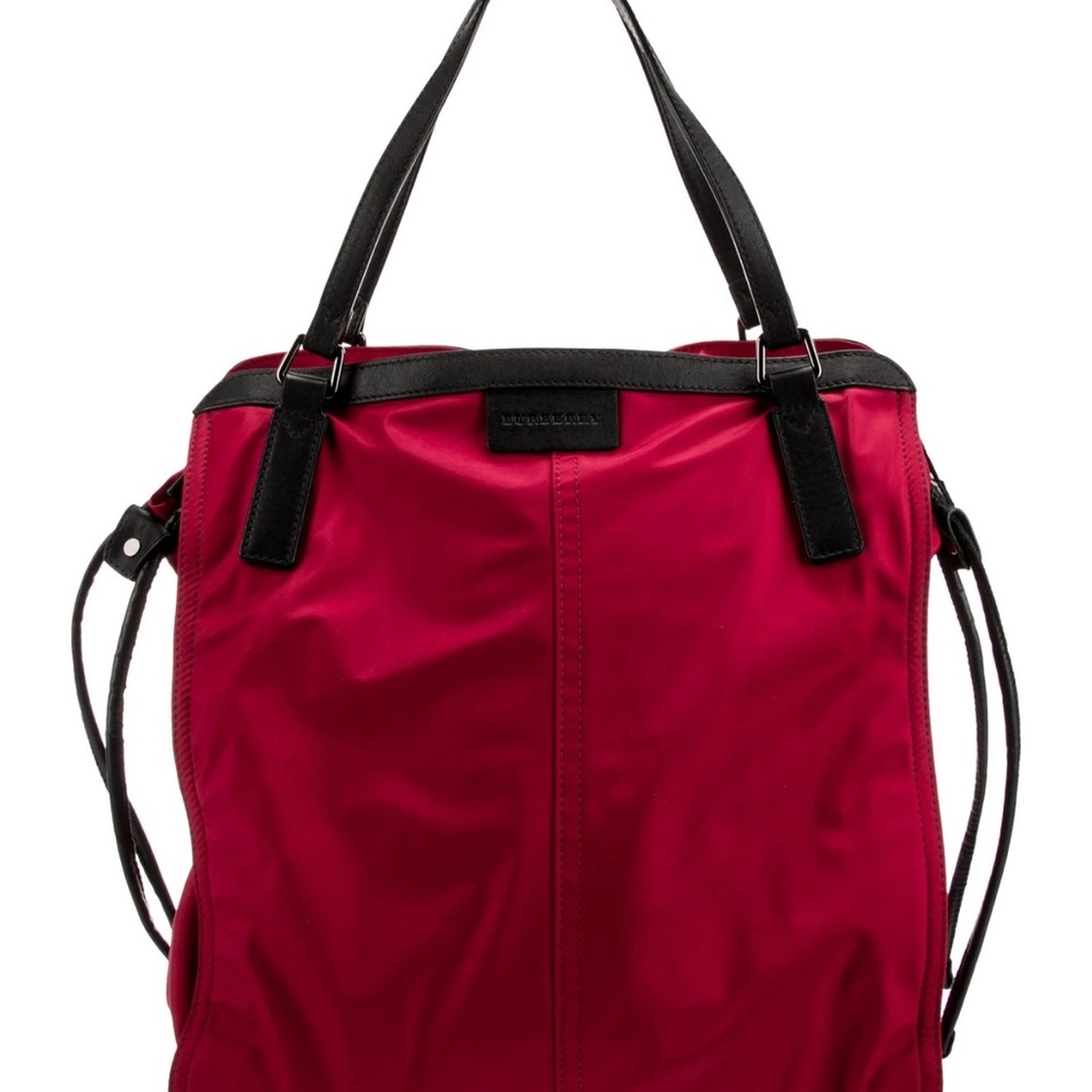 Burberry Red and Black Tote Bag
